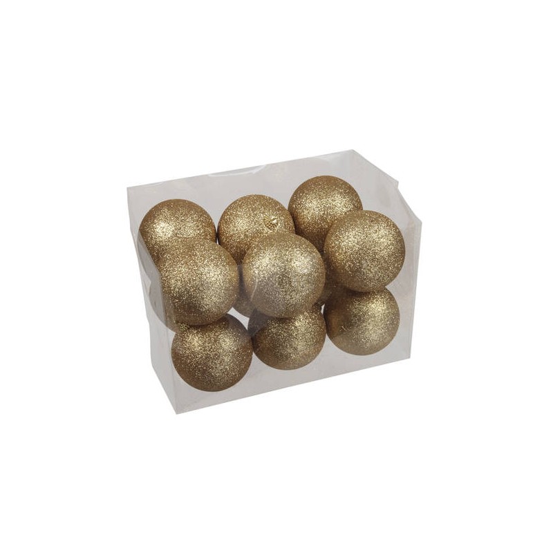 SFERE SPARKLING DARK GOLD Ø8cm 12pz