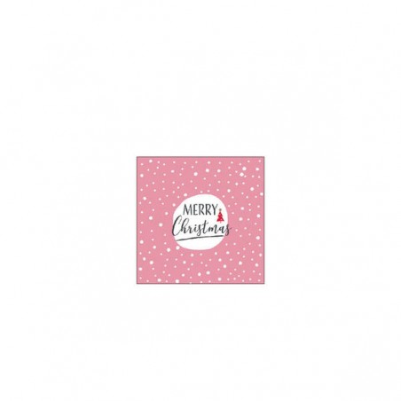 TOVAGLIOLI 25x25cm CHRISTMAS SNOWFLAKES PINK 20pz