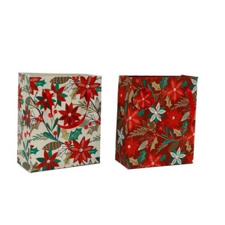 BORSA REGALO 19x23cm POINSETTIA 2ass.ti 1pz
