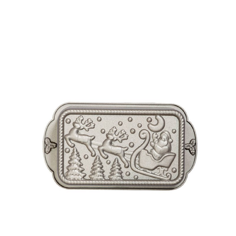 STAMPO PLUMCAKE SANTA CLAUS 27x15x5,8cm IN ALLUMINIO