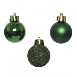 PALLINE INFRANGIBILI ø3cm TUBO MIX VERDE PINO 14pz
