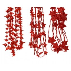 GHIRLANDA DI PERLINE 270cm ROSSO 3ass.ti