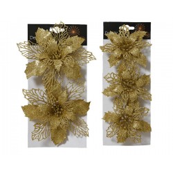 POINSETTIA C/CLIP 2ass.ti ORO 1PZ