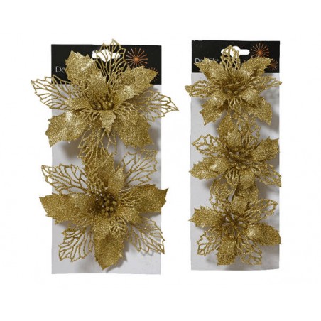 POINSETTIA C/CLIP 2ass.ti ORO 1PZ