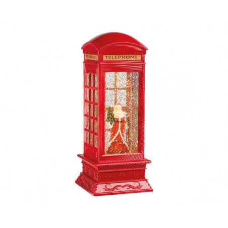 CABINA TELEFONICA ROSSA C/LED H.27cm
