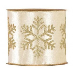 NASTRO LUXURY SNOWFLAKE mm100x10mt CREMA
