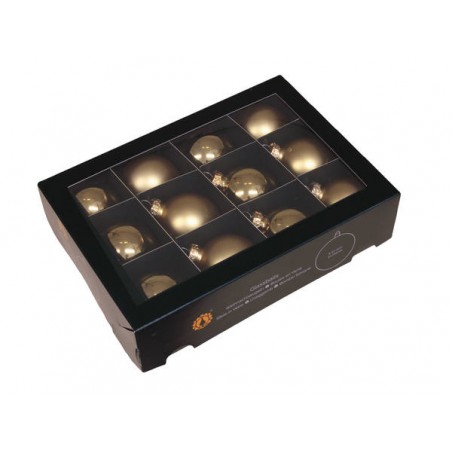 PALLINE VETRO ø57mm BRIGHT GOLD COMBI 12pz
