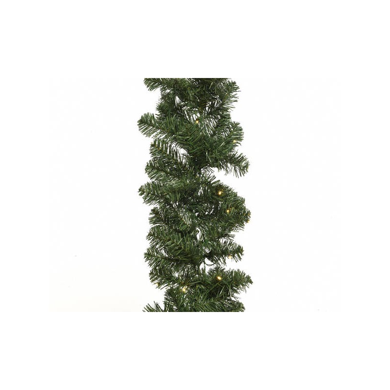 GHIRLANDA IMPERIALE VERDE PVC CON LUCINE Ø25x270cm