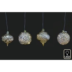 PALLINE C/LED 15cm ORO 1pz