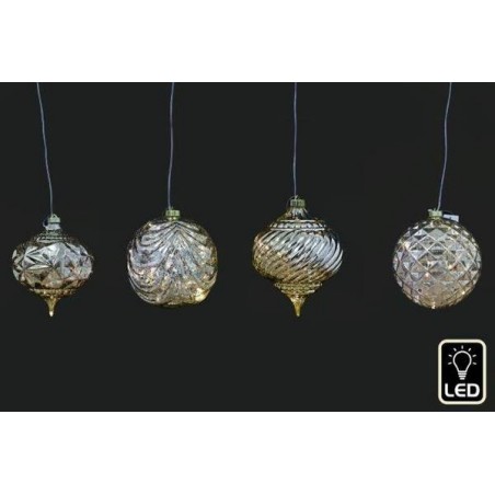 PALLINE C/LED 15cm ORO 1pz