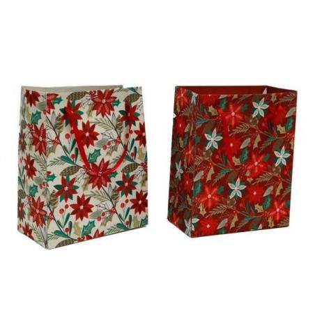 BORSA REGALO 26x33cm POINSETTIA 2ass.ti 1pz