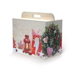 SCATOLA REGALO C/MANIGLIA LINEA 400 43x26x34cm COZY CHRISTMAS