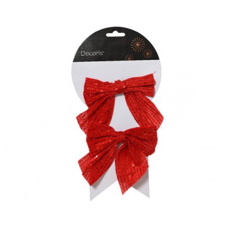FIOCCO PAILLETTES 12x13cm CHRISTMAS RED 2pz