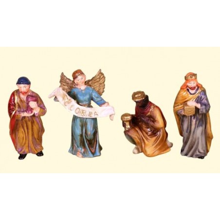 RE MAGI + ANGELO IN RESINA 10cm COLOR SET 4pz