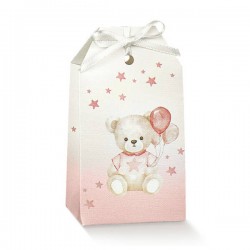 SCATOLA TAG 5,5x3,5x10cm BABY ORSETTO ROSA 10pz