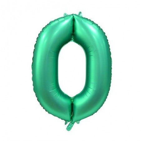 PALLONE NUMERO 0 MYLAR 86cm 34 VERDE SATIN