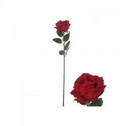 ROSA IN VELLUTO SU STELO 50cm ROSSA