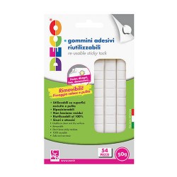 GOMMINI ADESIVI RIUTILIZZABILI 50gr 54pz