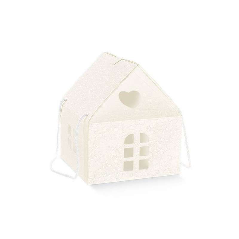 CASETTA C/CORDINI HARMONY BIANCO 20x20x18cm