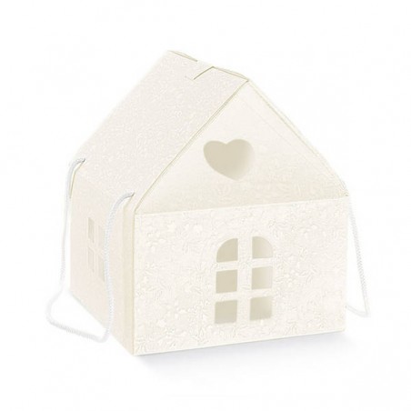CASETTA C/CORDINI HARMONY BIANCO 20x20x18cm