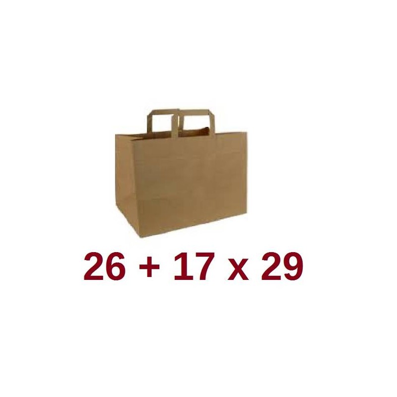 BORSA CARTA AVANA PIATTINA 26+17x29cm 50pz