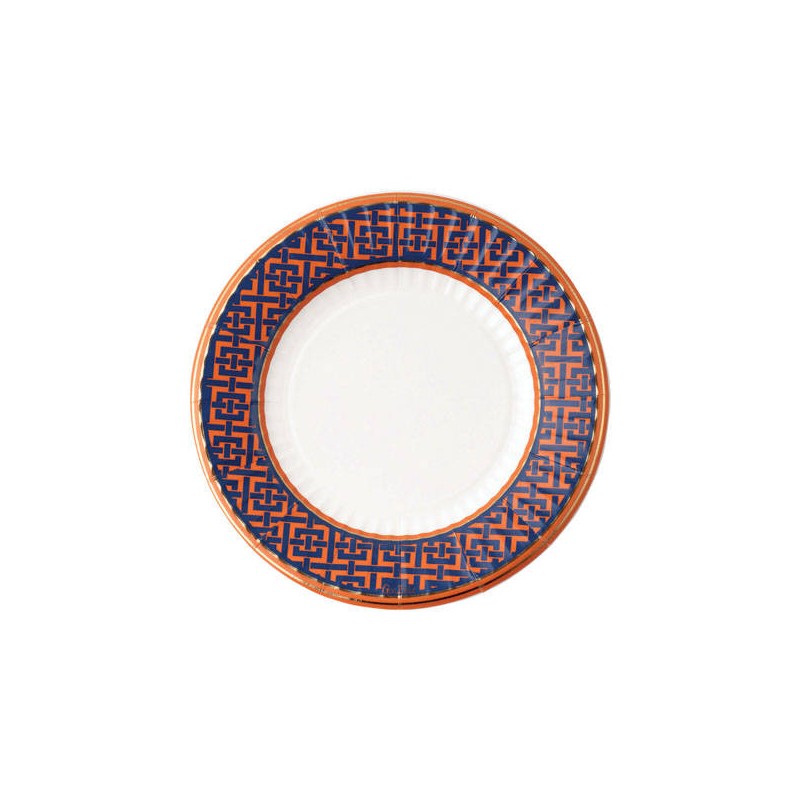 PIATTI BLUE AND ORANGE 21cm 8pz