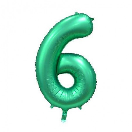 PALLONE NUMERO 6 MYLAR 86cm 34 VERDE SATIN