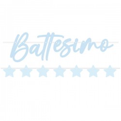 SET FESTONE BATTESIMO AZZURRO 80+90cm