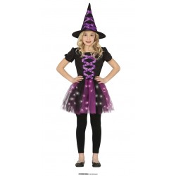 COSTUME STREGA WITH CON GONNA LED 3-4 anni