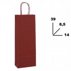 BORSA CARTA COLOR BOTTIGLIA MIS.14+8,5x39cm BORDEAUX 594