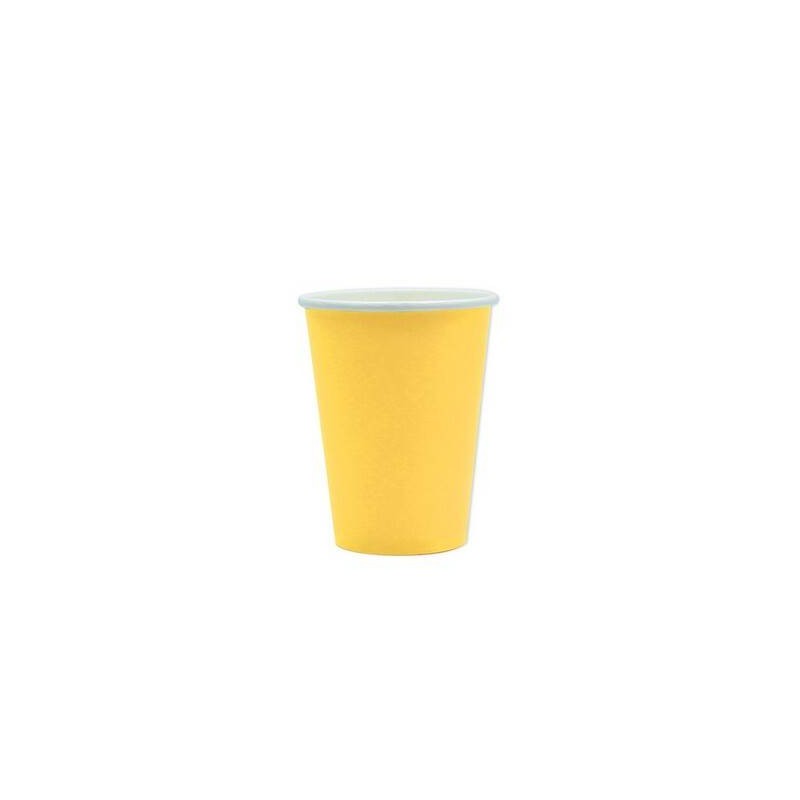 BICCHIERI 200cc ECOLOR BIODEGRADABILI GIALLO 25pz