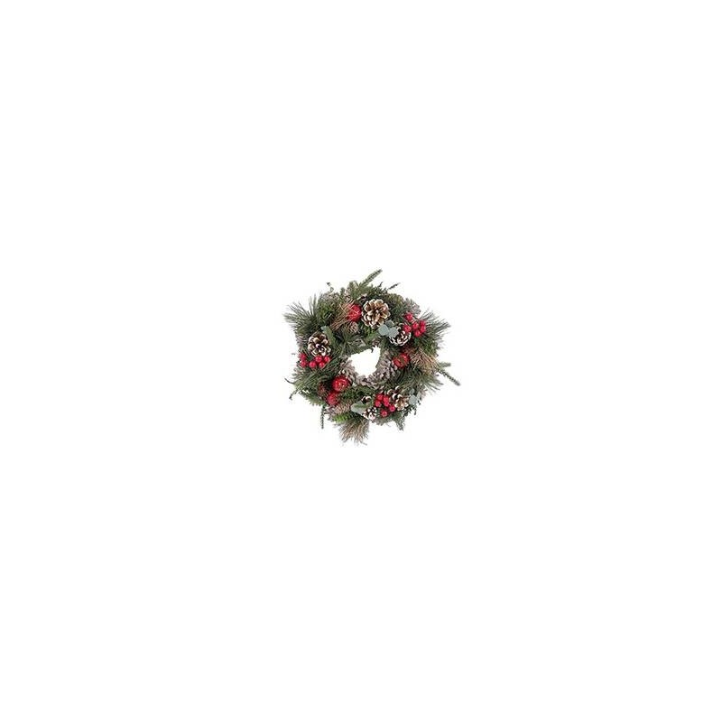CORONA C/PIGNE E MELE ROSSE ø30cm