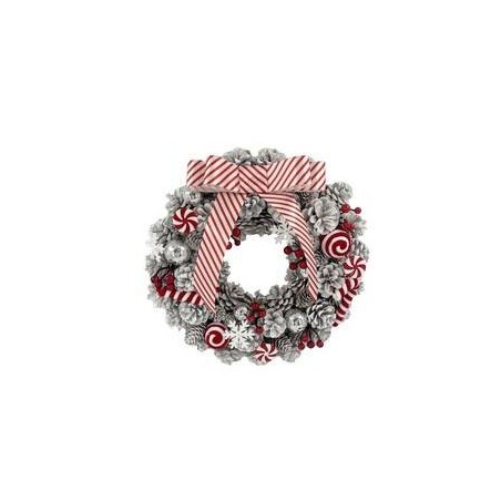 CORONA SBIANCATA CON DECORI CANDY ø35cm