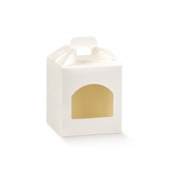 SCATOLA PORTA 1 VASETTO 9x9x10cm SETA BIANCO 10pz