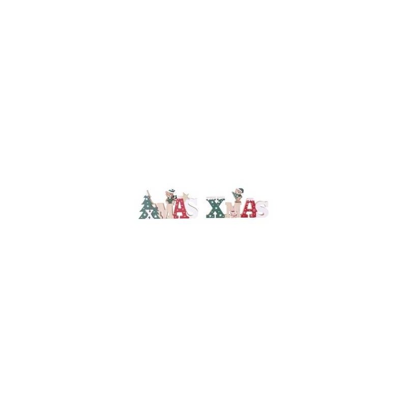 SCRITTA IN LEGNO XMAS 25cm 2ASS.TE 1pz