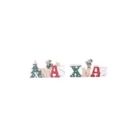 SCRITTA IN LEGNO XMAS 25cm 2ASS.TE 1pz