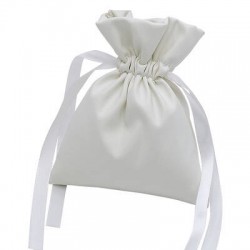 SACCHETTO SIMILPELLE 9x11cm BIANCO 12pz