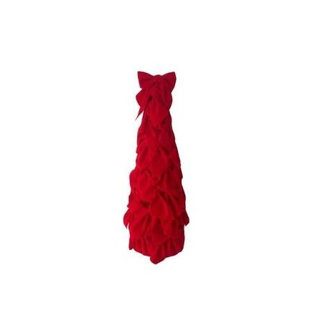 ALBERO CONO FIOCCHI IN VELLUTO ø18x51cm ROSSO
