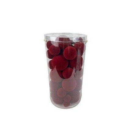 PALLINE VELLUTATE MISURE MISTE 50pz BORDEAUX