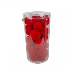 PALLINE VELLUTATE MISURE MISTE 50pz ROSSE