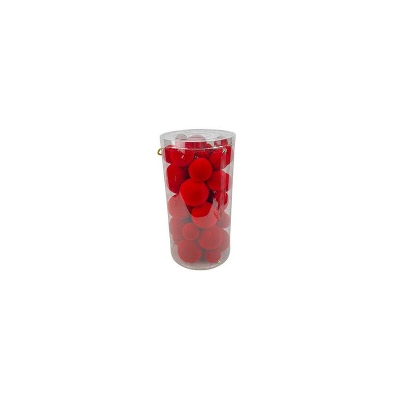 PALLINE VELLUTATE MISURE MISTE 50pz ROSSE