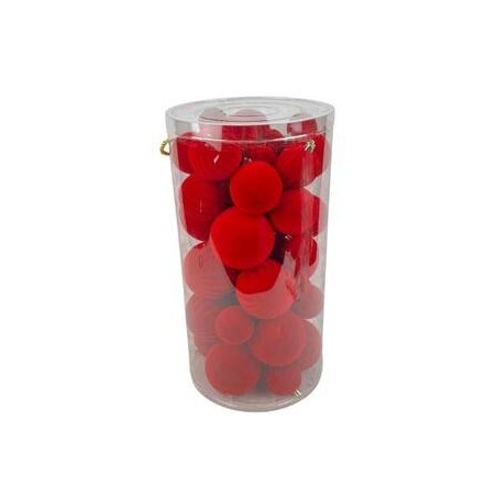 PALLINE VELLUTATE MISURE MISTE 50pz ROSSE