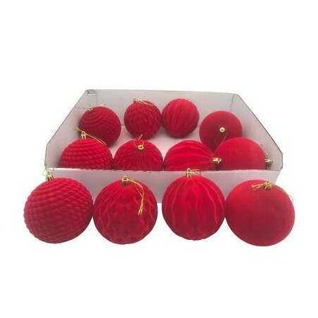 PALLINE EFFETTO VELLUTO ø10cm DESIGN ASS.TI 1pz