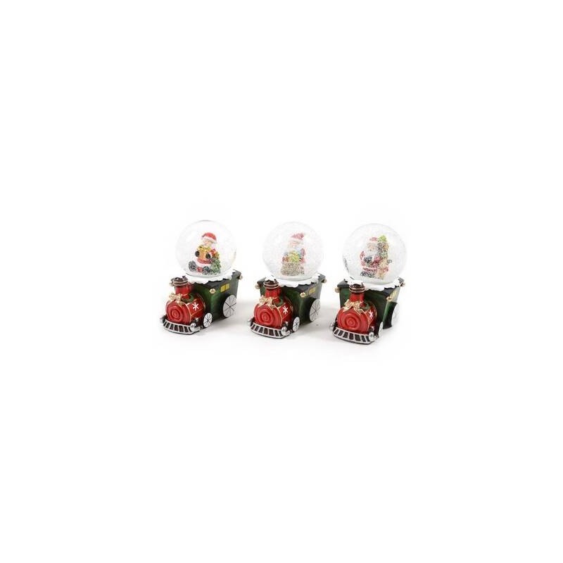 PALLA DI NEVE LOCOMATIVA IN RESINA 6,5x4x7cm ASS.TI 1pz