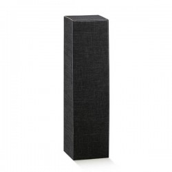 SCATOLA PORTA 1 BOTTIGLIA MAGNUM 11,5x11,5x43cm SETA NERO