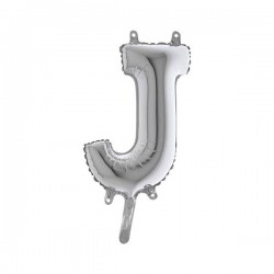 LETTERA J MYLAR SILVER 14 36cm