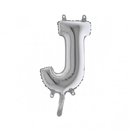 LETTERA J MYLAR SILVER 14 36cm