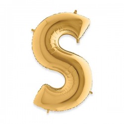 PALLONE MYLAR LETTERA S 102cm 40 GOLD