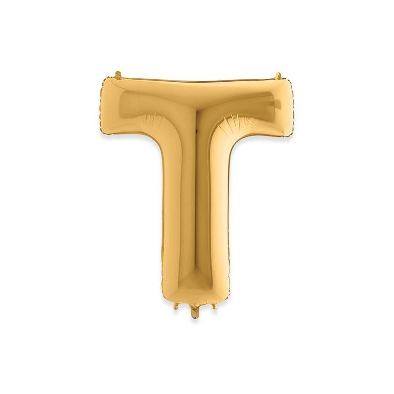 PALLONE MYLAR LETTERA T 102cm 40 GOLD
