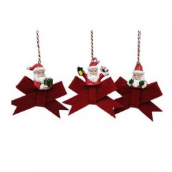 PENDENTE BABBO NATALE IN RESINA C/FIOCCO 11x3x10cm ASS.TI 1pz